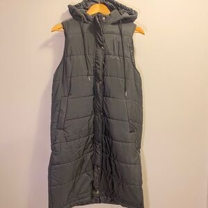 Long Black Puffer Vest